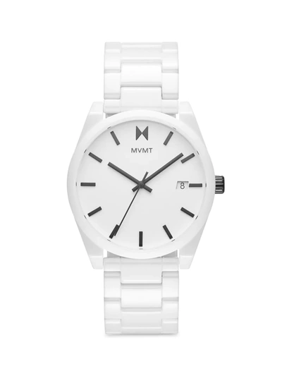 Mvmt Element White Ceramic Bracelet Watch 43mm In White/white