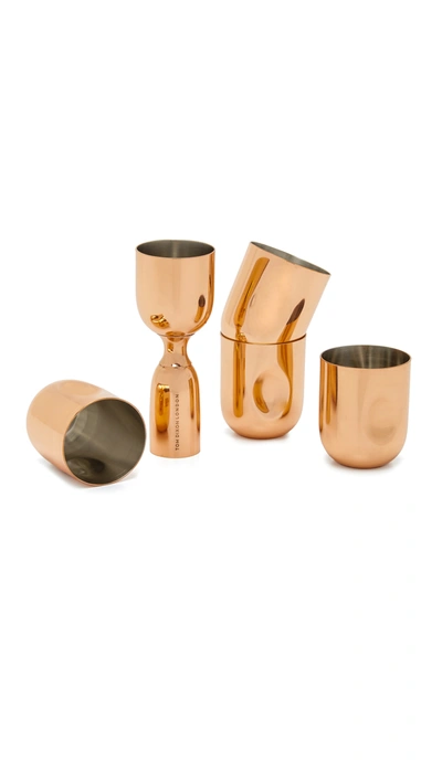 Tom Dixon Plum Shot Glasses & Measure Gift Set In Copper
