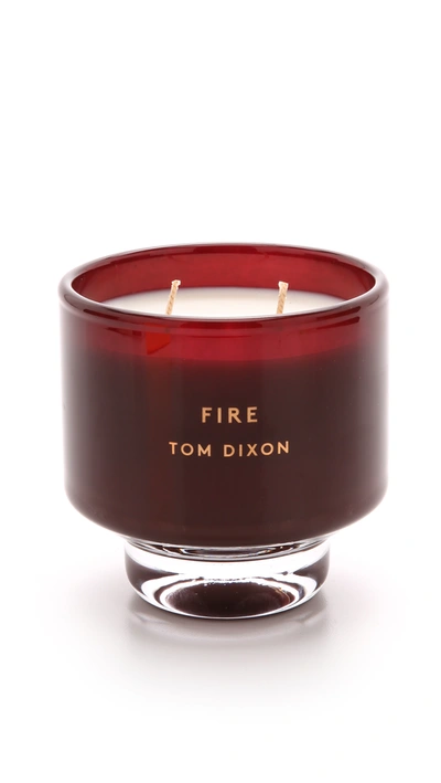 Tom Dixon Medium Fire Scented Candle In Red