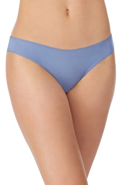 On Gossamer Cabana Cotton Blend Stretch Hip Bikini In Blue Mist