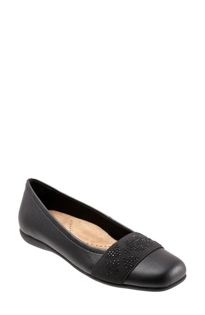 Trotters Women's Samantha Ballet Flat Women's Shoes In Black Gem