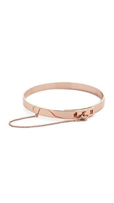 Eddie Borgo Small Safety Chain Choker Necklace In Rose Gold