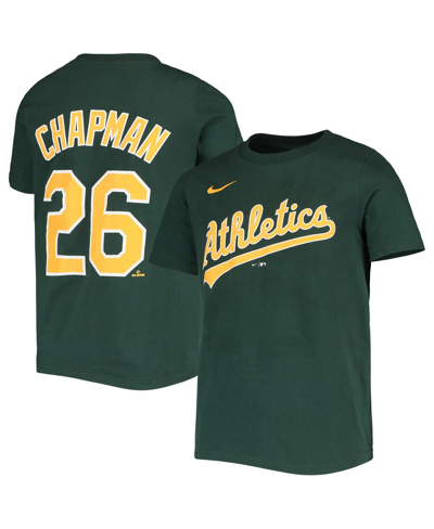 Nike Kids' Youth Big Boys Matt Chapman Green Oakland Athletics Player Name And Number T-shirt