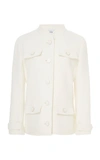 Courrèges Wool-blend Crepe Couture Jacket In White