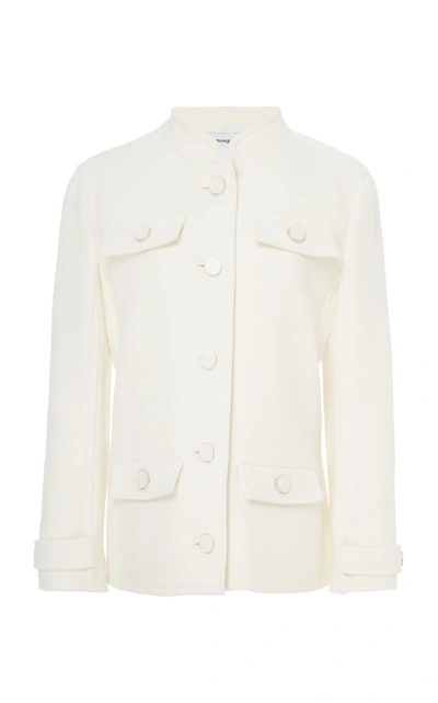Courrèges Wool-blend Crepe Couture Jacket In White
