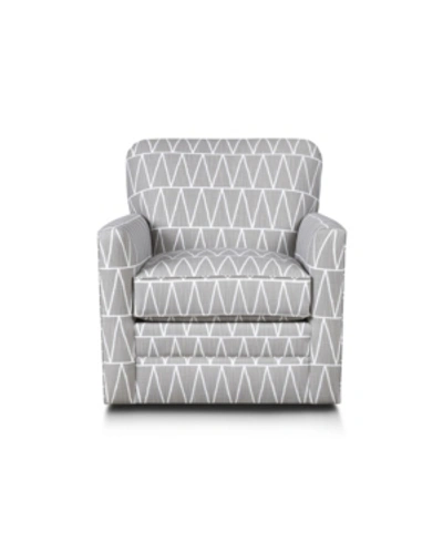 Rachael Ray Nolita Swivel Chair In Taupe White Geometric