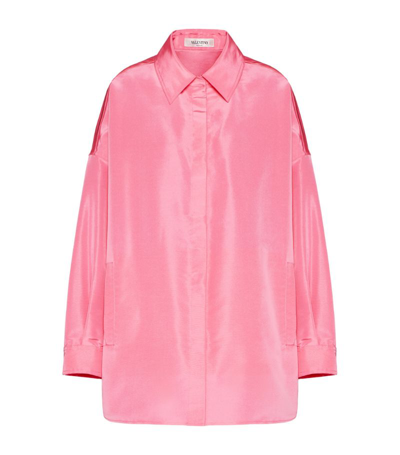 Valentino Oversized Silk Jacket In Pink