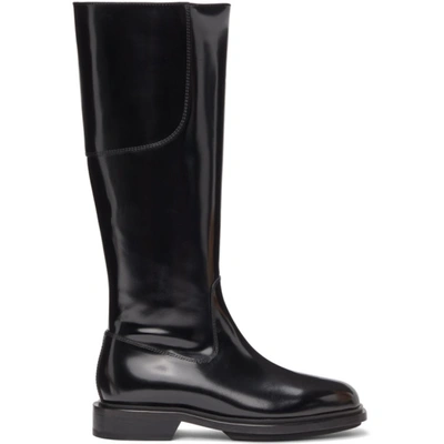 A.p.c. Charlie Leather Knee-high Boots In Black