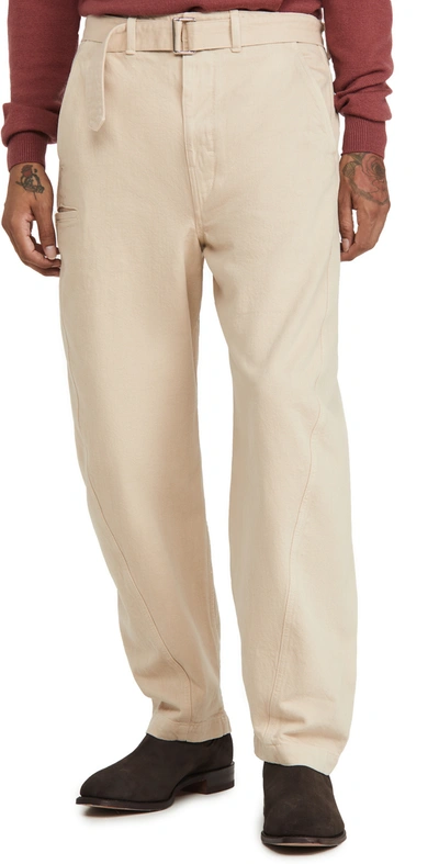 Lemaire Belted Twisted Cotton Balloon Trousers In Neutral