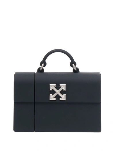Off-white Arrows Plaque Airpods Case In Black