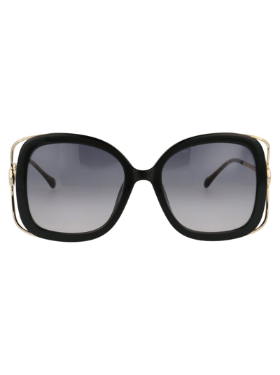 Gucci Rectangular Sunglasses With Horsebit In Gold