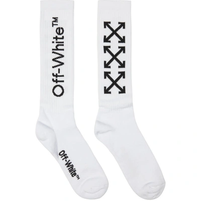 Off-white Arrows Mid Length Cotton Socks In White