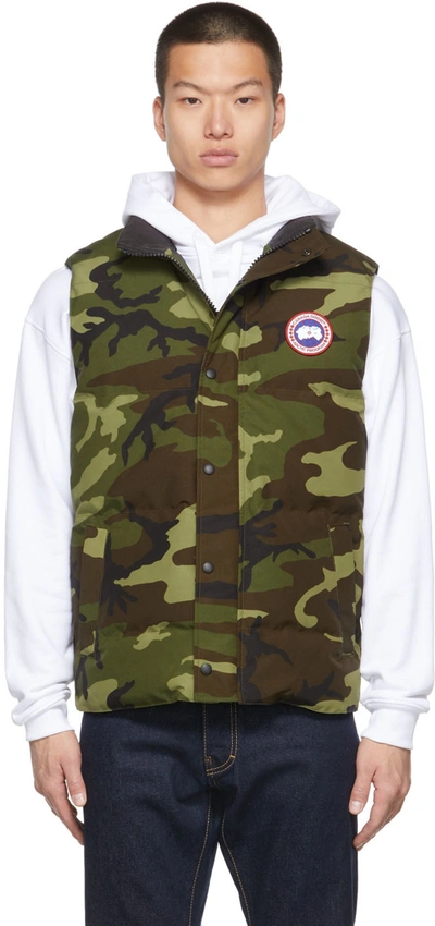 Canada Goose Garson Camouflage-print Quilted Arctic Tech Down Gilet |  ModeSens