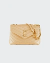 Saint Laurent Loulou Small Matelasse Calfskin Flap-top Shoulder Bag In Natural Dark