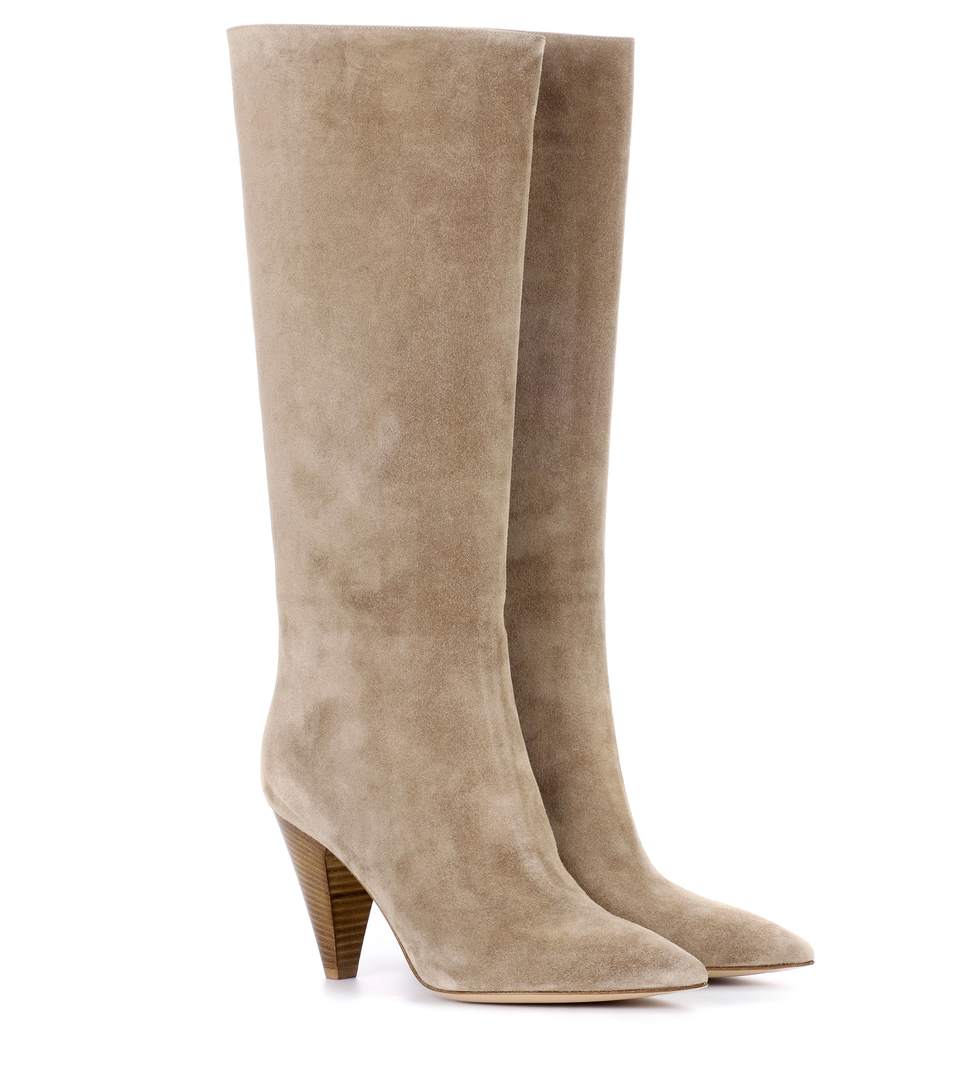 Gianvito Rossi Kelsey Suede Boots In Beige | ModeSens