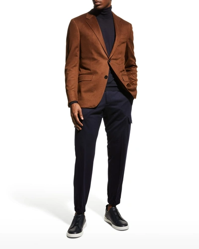 Ermenegildo Zegna Men's Caramel Cashmere Blazer In Beige