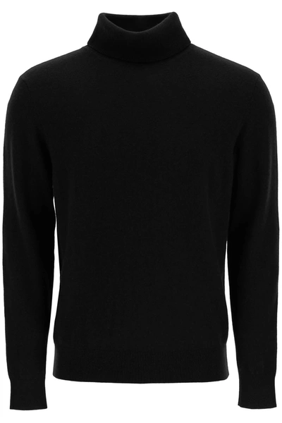 Agnona Wool-blend Mock-neck Sweater In Black