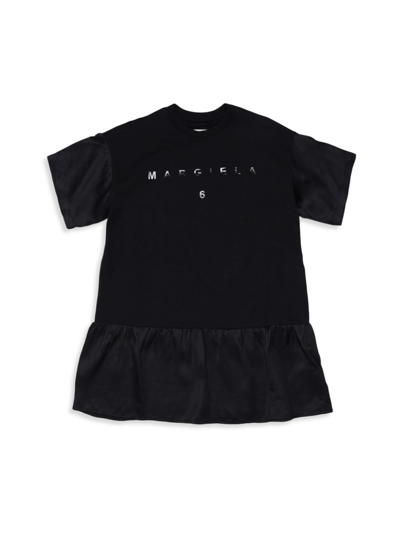 Mm6 Maison Margiela Kids' Little Girl's & Girl's Mixed Material Dress In Black