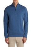 Bugatchi Reversible Quarter Zip Cotton Blend Pullover In Slate