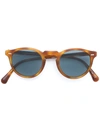 Oliver Peoples Gregory Peck 47mm Round Sunglasses - Vintage Tortoise Brown In Brown Grey