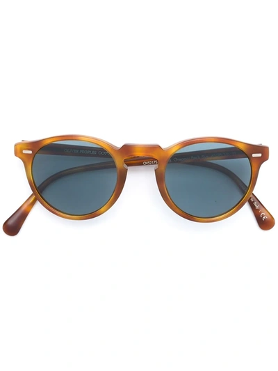 Oliver Peoples Gregory Peck 47mm Round Sunglasses - Vintage Tortoise Brown In Light Brown