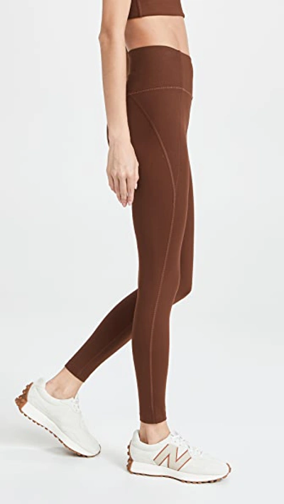 Girlfriend Collective Brown High-rise Compression Leggings In Earth