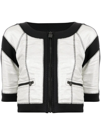 Pre-owned Chanel 2007 Sport Line Cropped Jacket In White