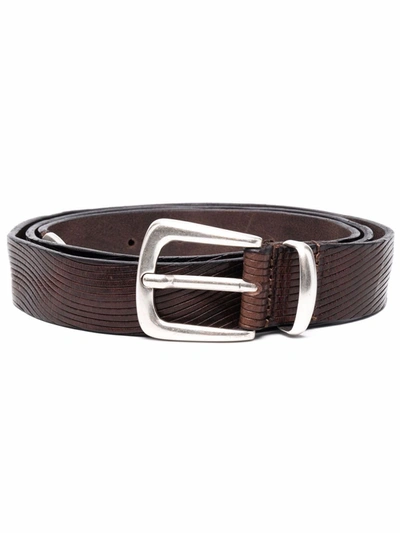 Tagliatore Embellished-buckle Leather Belt In Brown