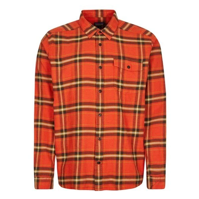 Patagonia Fjord Flannel Shirt - Lawrence Hot Ember In Orange