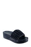 Aerosoles Aerosole Dada Platform Wedge Slide Sandal In Navy Velvet