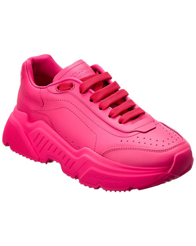 Dolce & Gabbana Daymaster Leather Sneakers In Pink