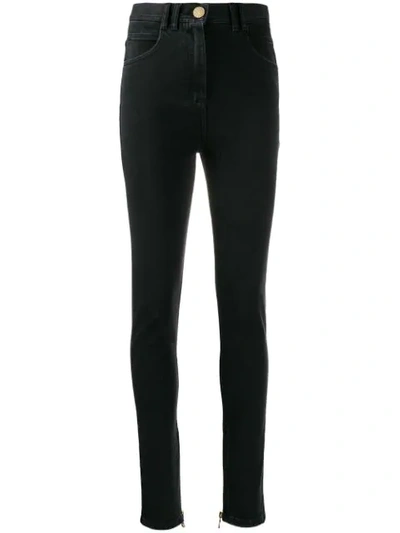 Balmain High-waist Skinny Jeans In Black