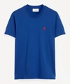 Ami Alexandre Mattiussi Logo Embroidered T-shirt In Bleu