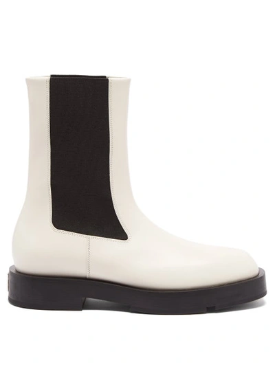 Givenchy Off-white Leather Squared Ankle Boots