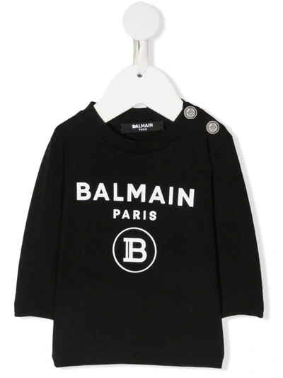 Balmain Babies' Logo-print Sweatshirt In Black