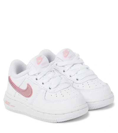 Nike Babies' Air Force 1 Leather Sneakers In White/pink Foam