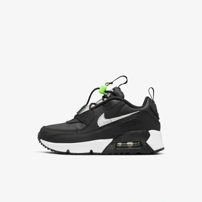 Nike Air Max 90 Toggle Little Kids Shoes In Black Green Strike White Chrome Modesens
