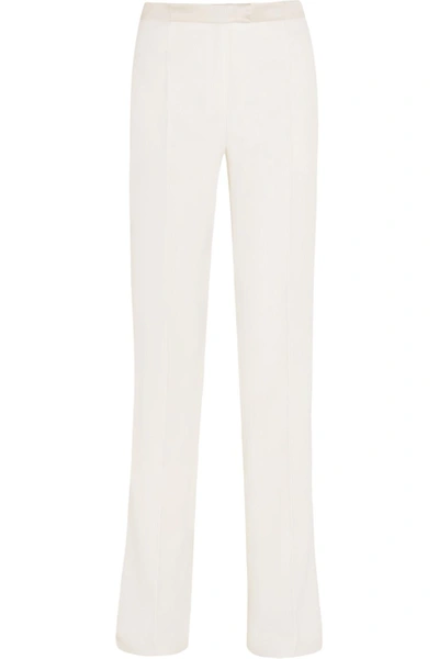 Pallas Woman Hector Crepe-trimmed Satin Wide-leg Pants White