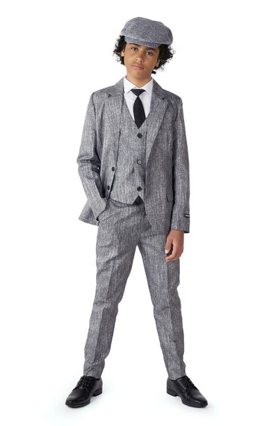 Opposuits Kids' Suitmeister '20s Three-piece Suit With Tie & Hat In Grey