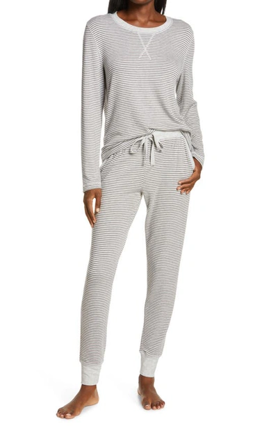 Papinelle Feather Soft Pajamas In Grey Stripe