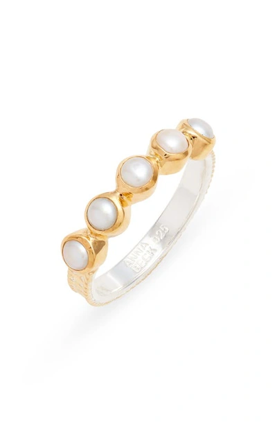 Anna Beck Freshwater Pearl Stacking Ring In Gold/ White