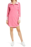 Tommy Bahama Flip Side Reversible Long Sleeve Dress In Pink Ruffle
