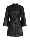 N:philanthropy Ray Faux-leather Shirt Minidress In Black