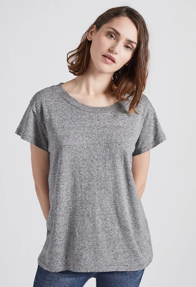 Current Elliott Rolled Sleeve Cotton-blend T-shirt In Heather Grey