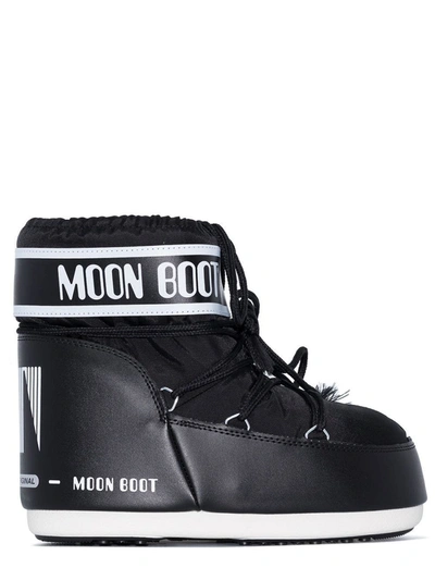 Moon Boot Icon Low 2 Lace-up Nylon Snow Boots In Nero