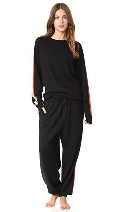 Olivia Von Halle Missy Kingston Cashmere Sweatsuit In Black