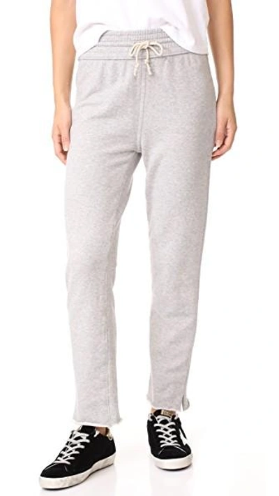 Mother Slim Gym Snippet Joggers In Heather Grey