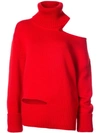 Monse Upside Down Cashmere Turtleneck Sweater In Red