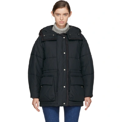 Isabel Marant Étoile Bulle Oversized Hooded Quilted Shell Jacket In Black