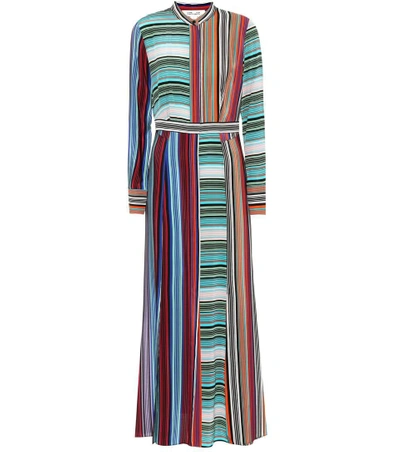 Diane Von Furstenberg Striped Silk Dress In Multicoloured